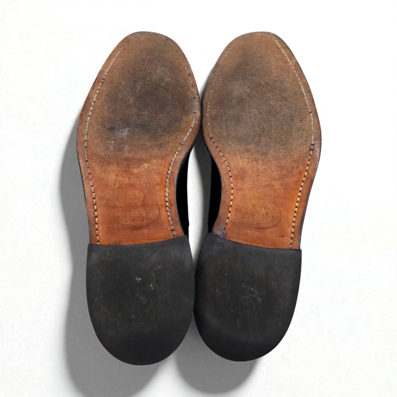 THE JOHNSTON & MURPHY SHOE 70年代 USA製 サドル ドレスシューズ 27-27.5cm ブラック レザー