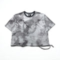 NIKE Top corto in mesh T-shirt manica corta in mesh XL Grigio Tie-Dye Poliestere CZ9325-084