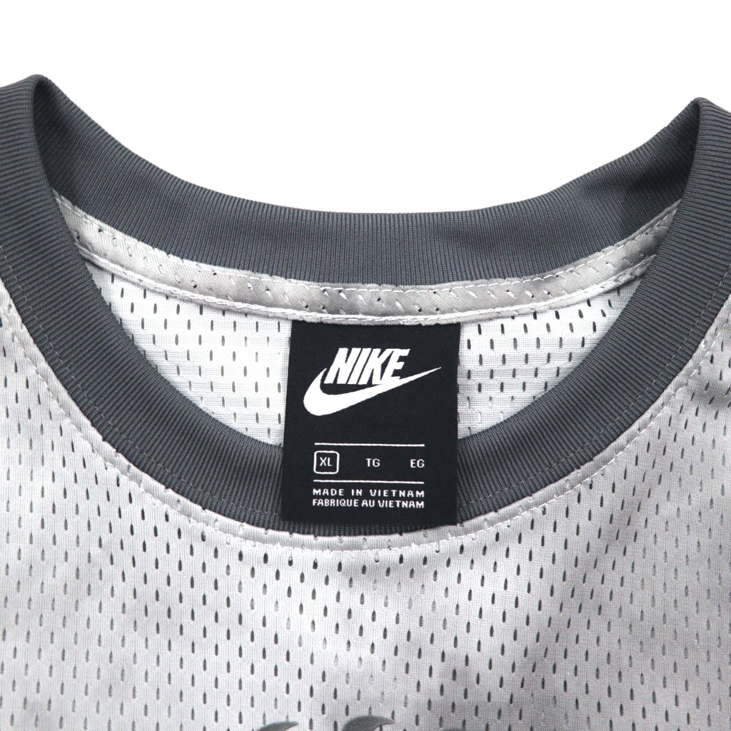 NIKE Top corto in mesh T-shirt manica corta in mesh XL Grigio Tie-Dye Poliestere CZ9325-084