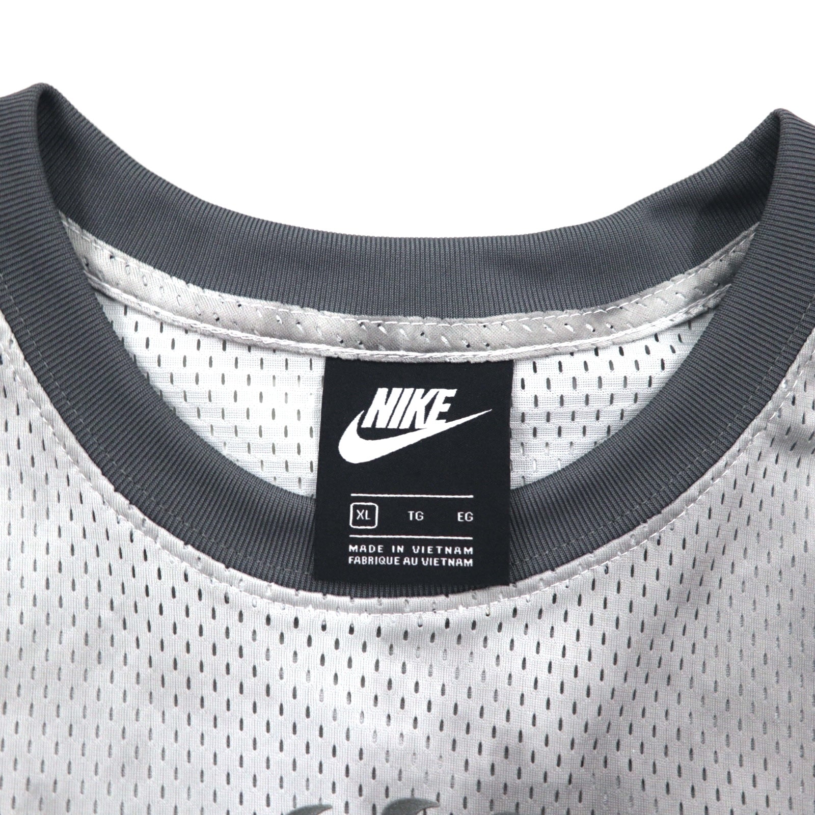 NIKE Top corto in mesh T-shirt manica corta in mesh XL Grigio Tie-Dye Poliestere CZ9325-084