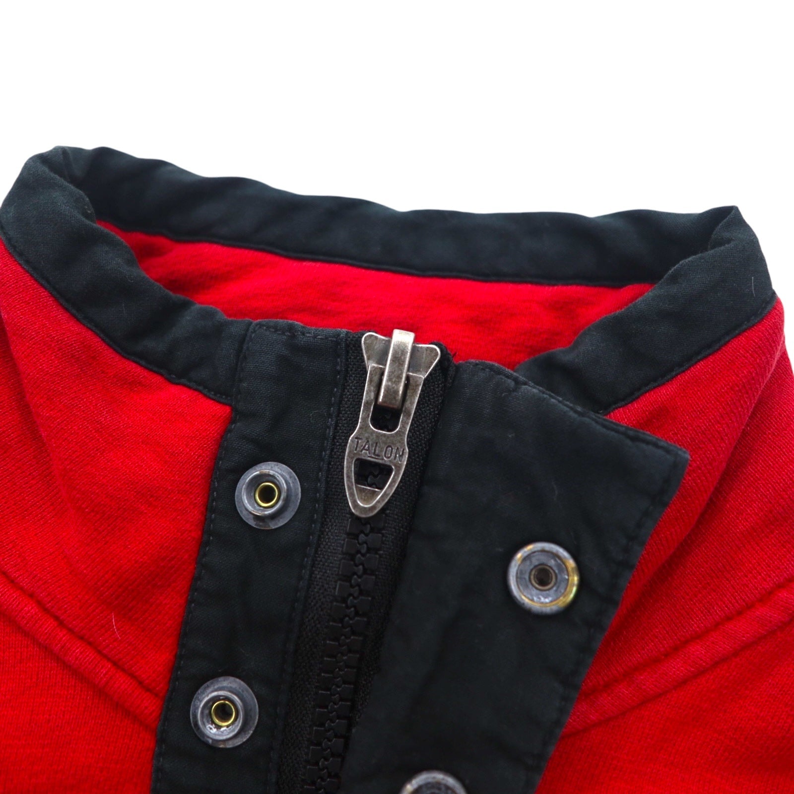 Polo by Ralph Lauren ハーフジップ スウェット S レッド 胸ポケットTALONジップ スナップボタン