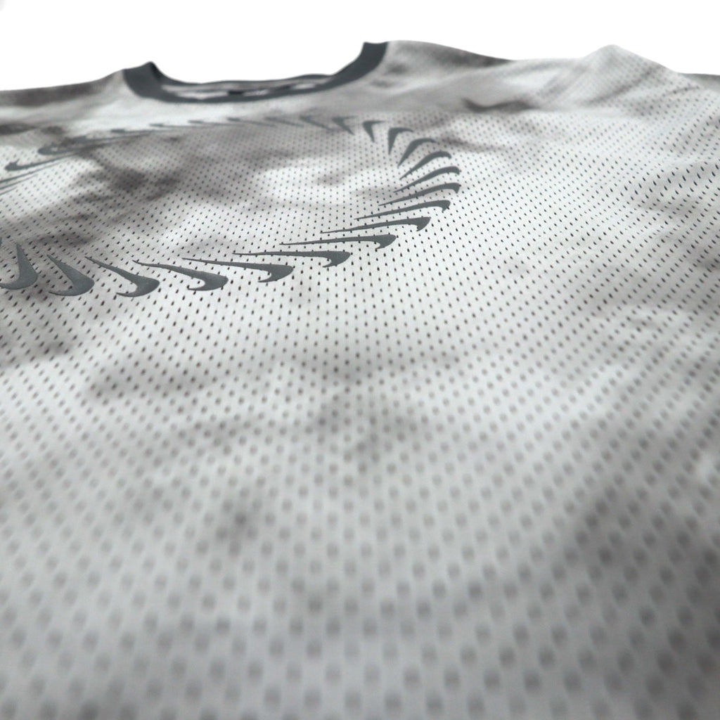 NIKE Top corto in mesh T-shirt manica corta in mesh XL Grigio Tie-Dye Poliestere CZ9325-084