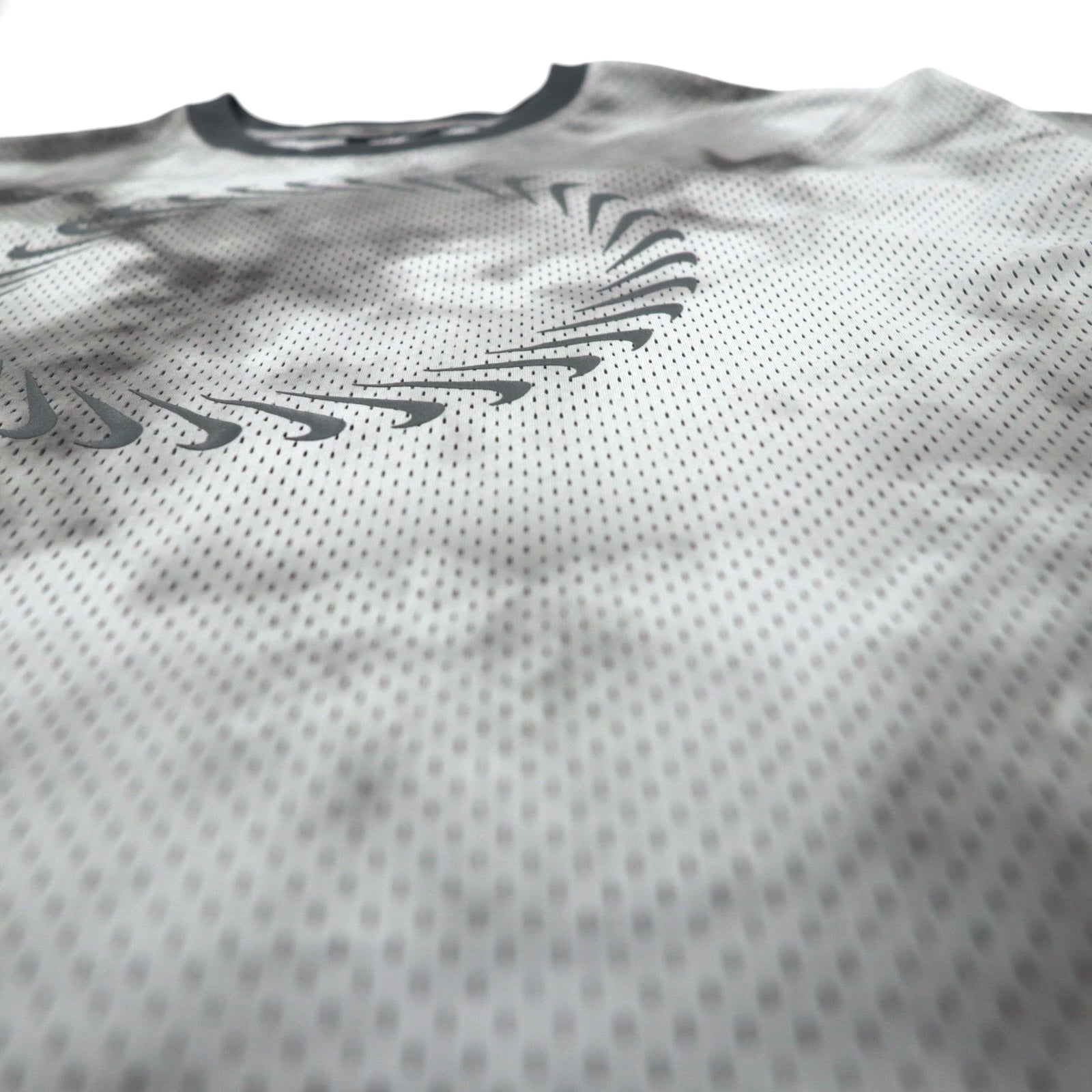 NIKE Top corto in mesh T-shirt manica corta in mesh XL Grigio Tie-Dye Poliestere CZ9325-084