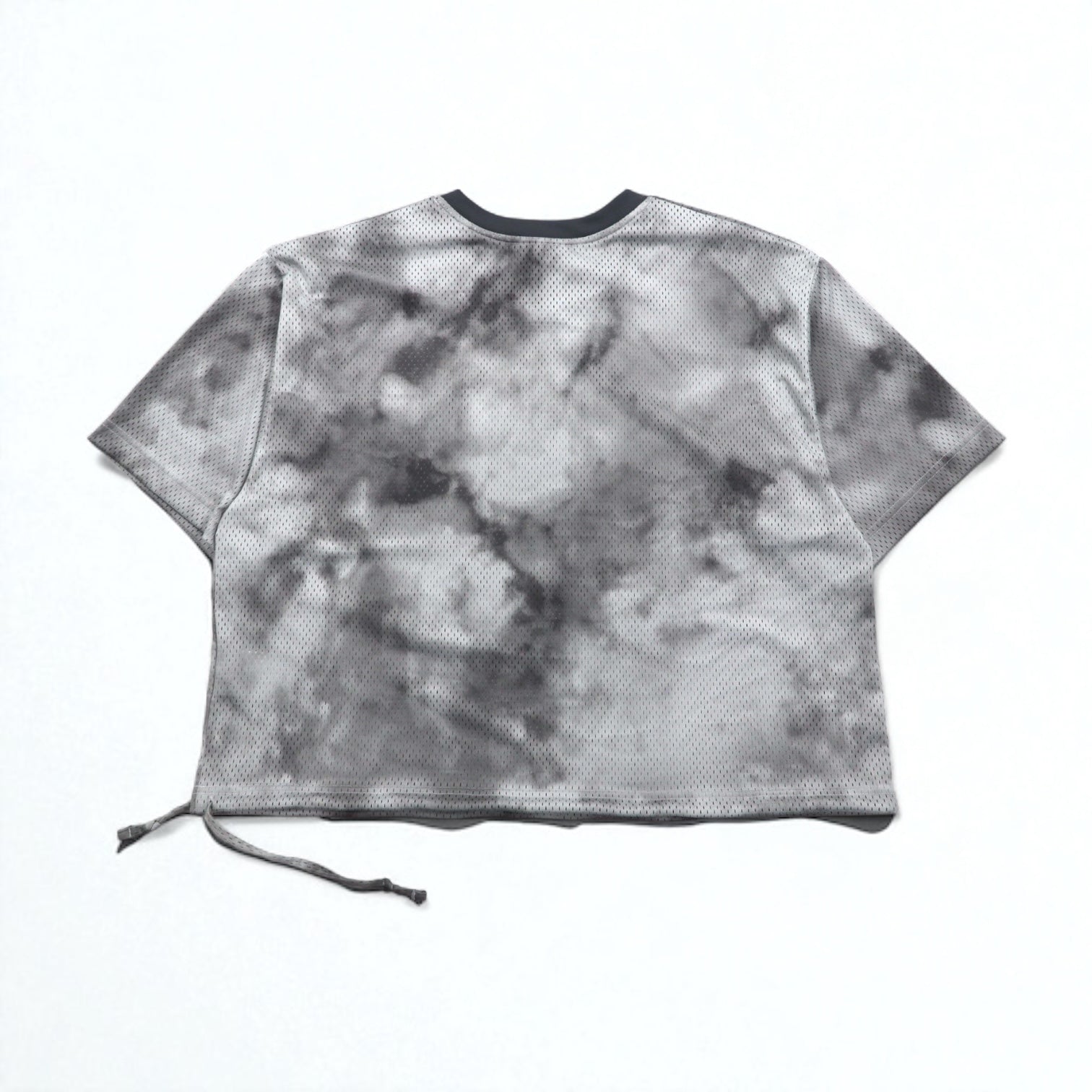 NIKE Top corto in mesh T-shirt manica corta in mesh XL Grigio Tie-Dye Poliestere CZ9325-084