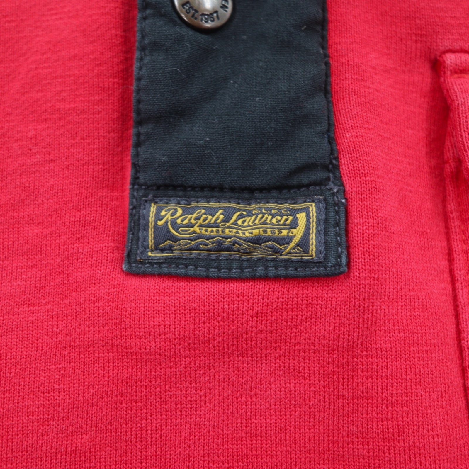 Polo by Ralph Lauren ハーフジップ スウェット S レッド 胸ポケットTALONジップ スナップボタン