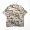 CAMPIA MODA Anni '90 Camicia Aloha Oversize L Multicolore Fantasia Astratta Spiaggia Casinò
