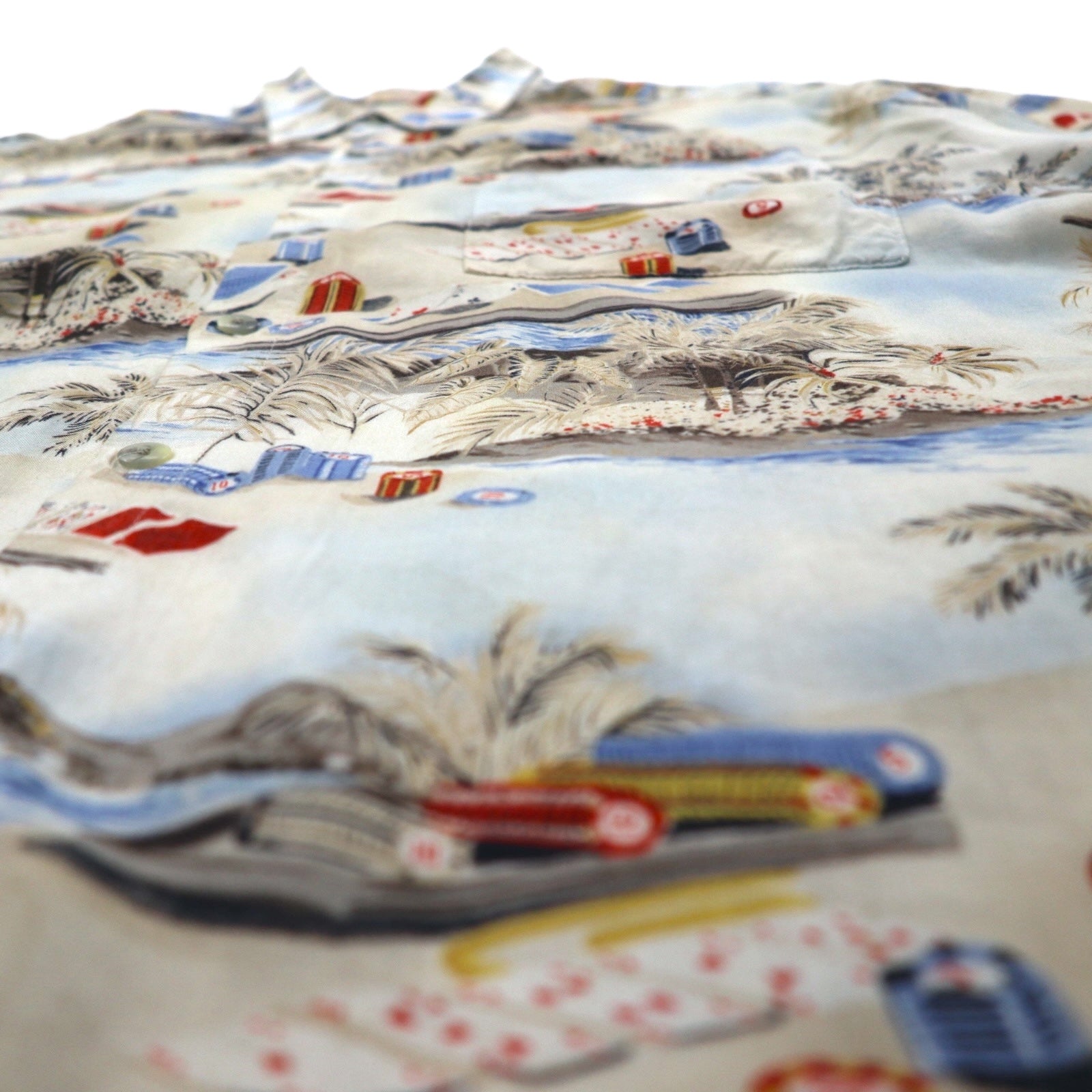 CAMPIA MODA Anni '90 Camicia Aloha Oversize L Multicolore Fantasia Astratta Spiaggia Casinò