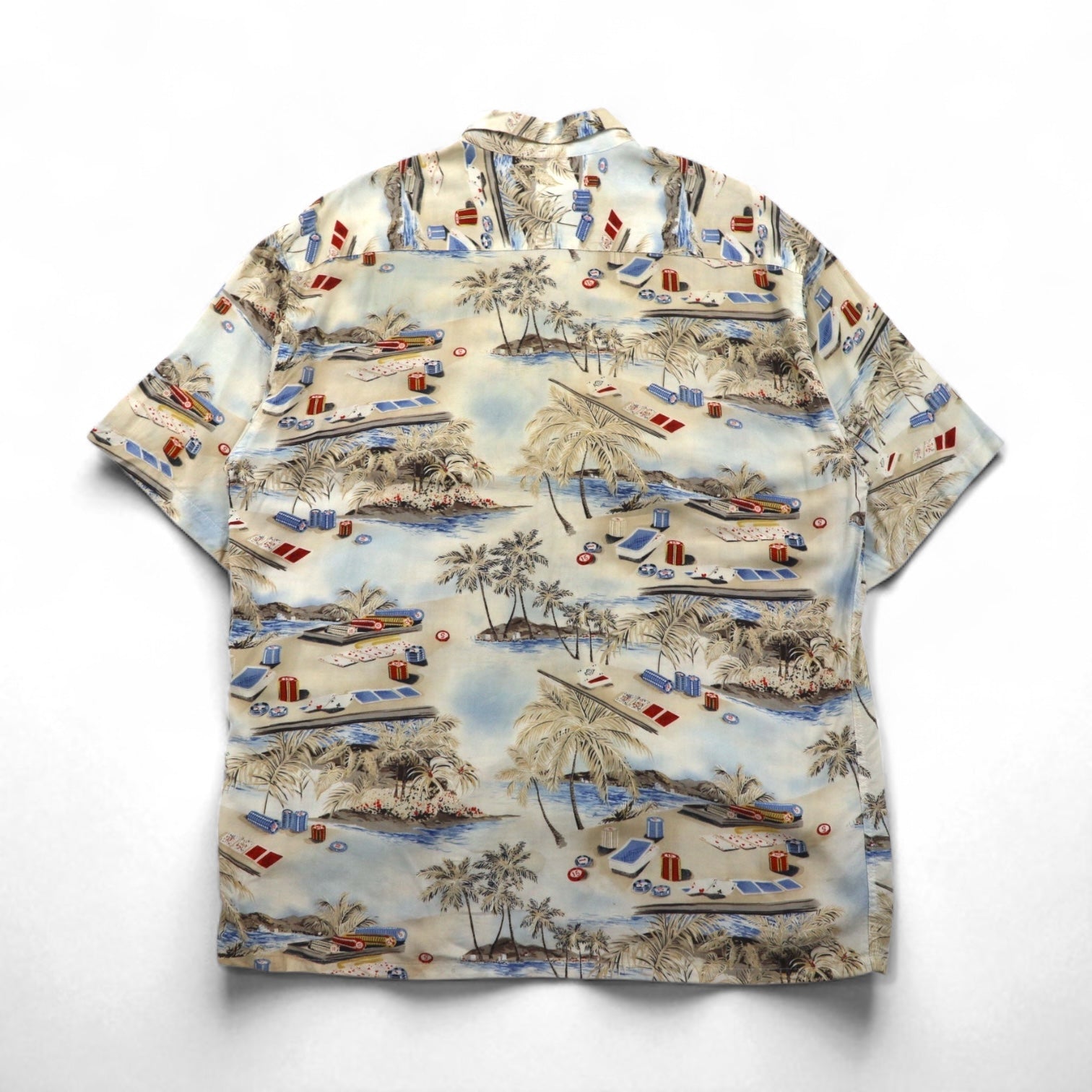 CAMPIA MODA Anni '90 Camicia Aloha Oversize L Multicolore Fantasia Astratta Spiaggia Casinò