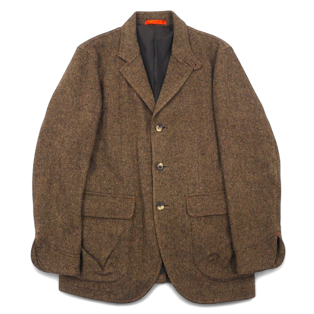 Paul Smith Giacca sartoriale in tweed a 3 bottoni, taglia M, marrone, lana, made in Japan