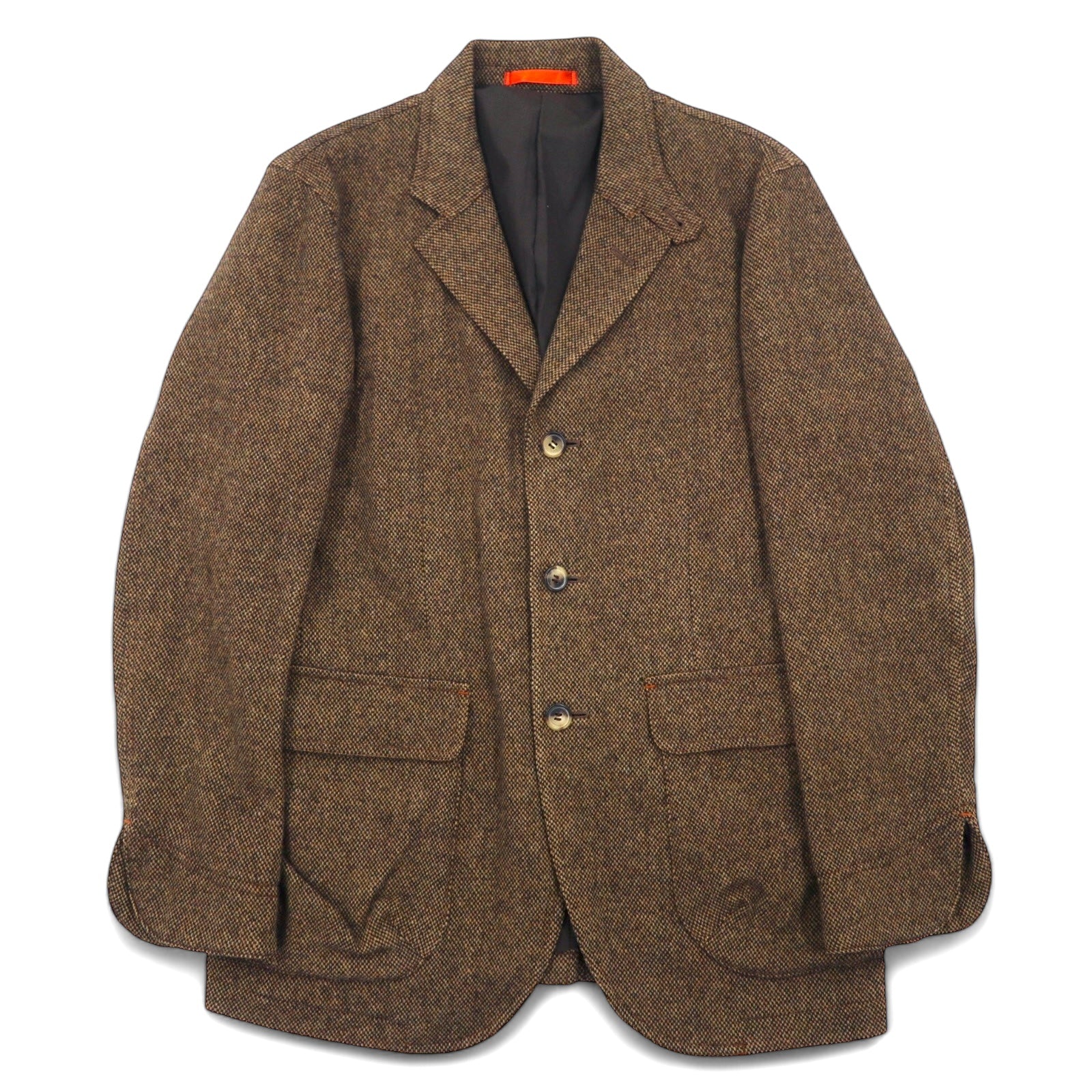 Paul Smith Giacca sartoriale in tweed a 3 bottoni, taglia M, marrone, lana, made in Japan
