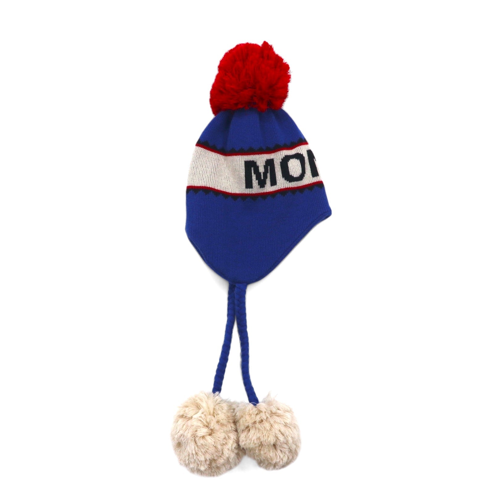 Monro Ponpon Berretto in maglia KNIT WATCH JQ CAP-BROWN Maglia Watch Jacquard Blu Acrilico Prodotto in Giappone