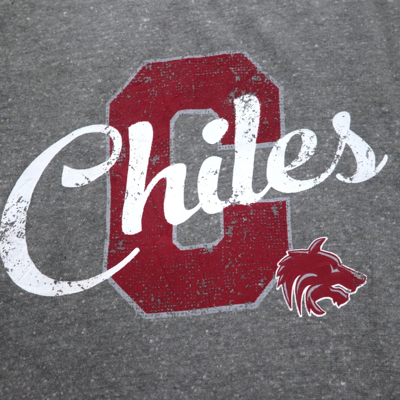 Chiles Felpa College Stampa Oversize XL Grigio Cotone Interno Felpato Football