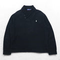 POLO RALPH LAUREN ショールカラー スウェット XL ブラック コットン スモールポニー刺繍