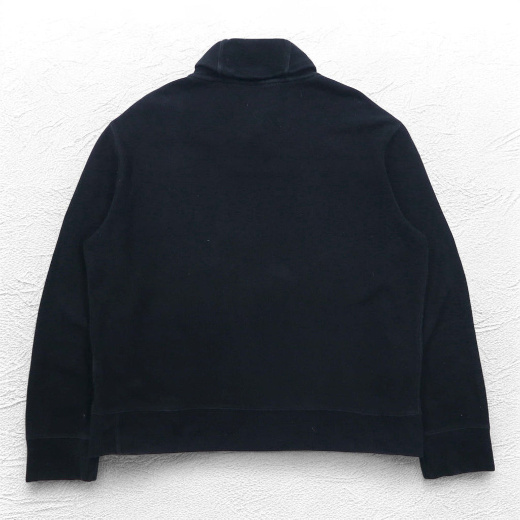 POLO RALPH LAUREN ショールカラー スウェット XL ブラック コットン スモールポニー刺繍