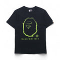A Bathing Ape T-shirt con stampa logo, taglia XS, colore nero, cotone, stampa su entrambi i lati, made in Japan