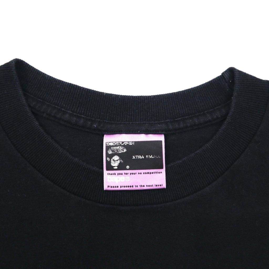 A Bathing Ape T-shirt con stampa logo, taglia XS, colore nero, cotone, stampa su entrambi i lati, made in Japan