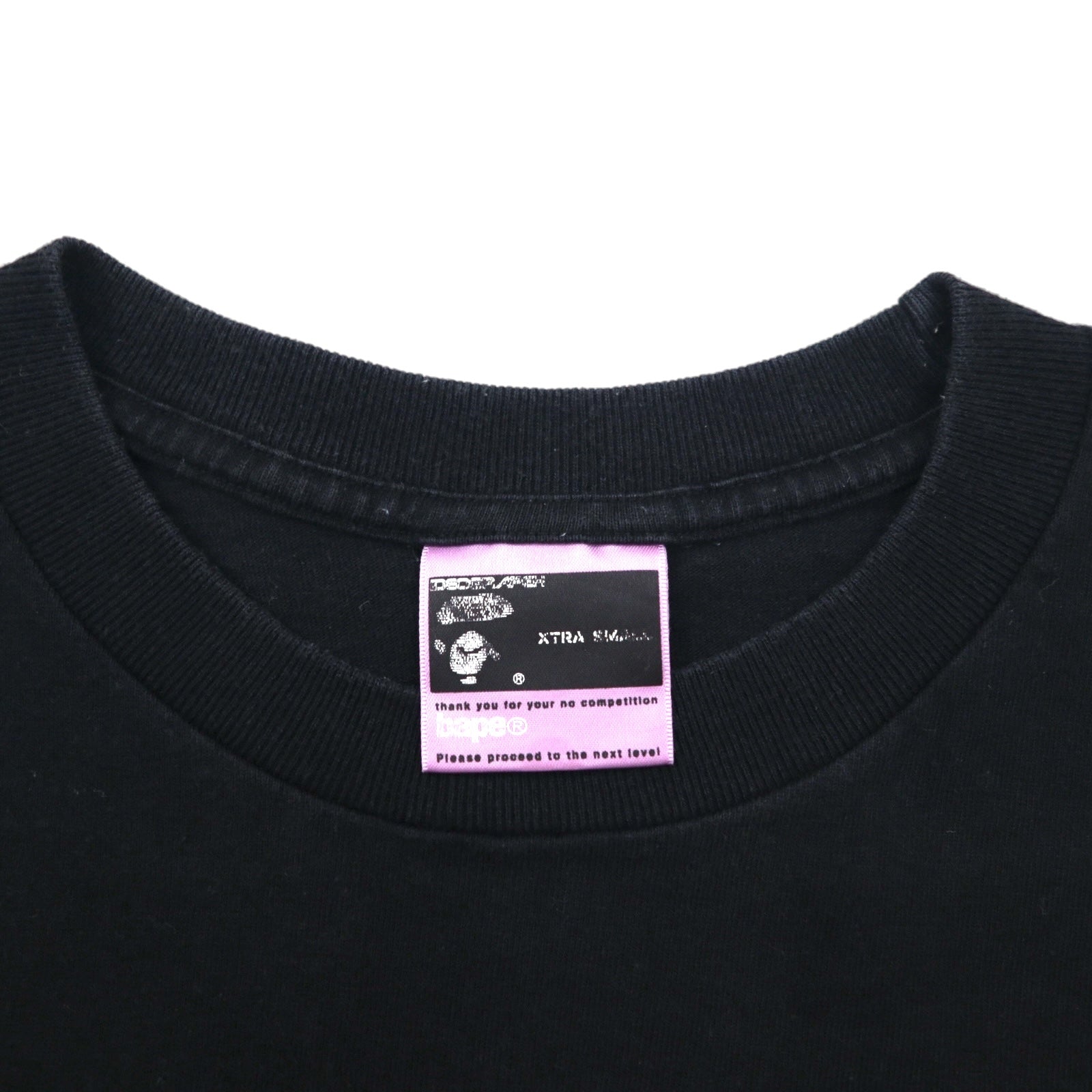 A Bathing Ape T-shirt con stampa logo, taglia XS, colore nero, cotone, stampa su entrambi i lati, made in Japan