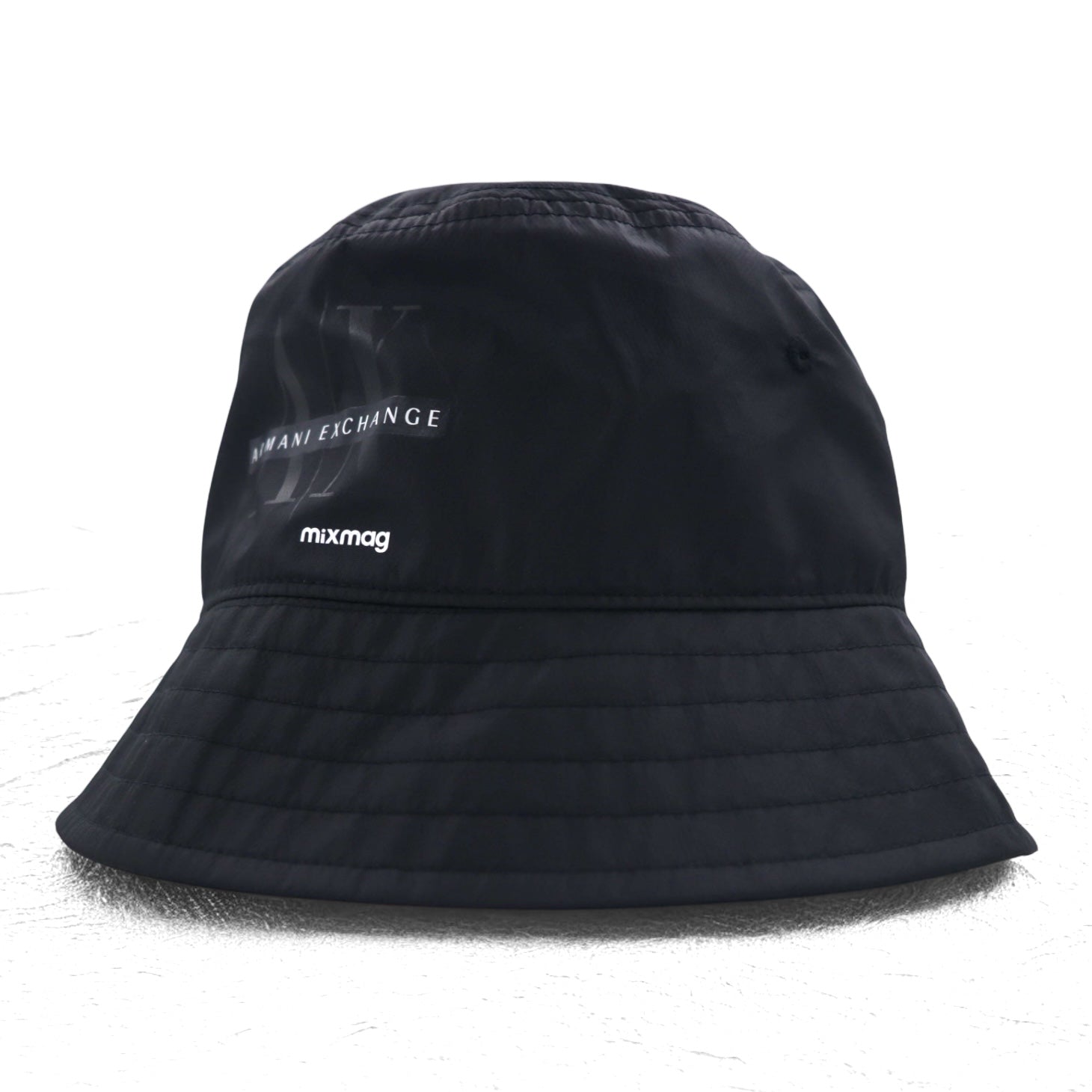 A|X ARMANI EXCHANGE Cappello pescatore S/M nero mixmag con patch logo AX