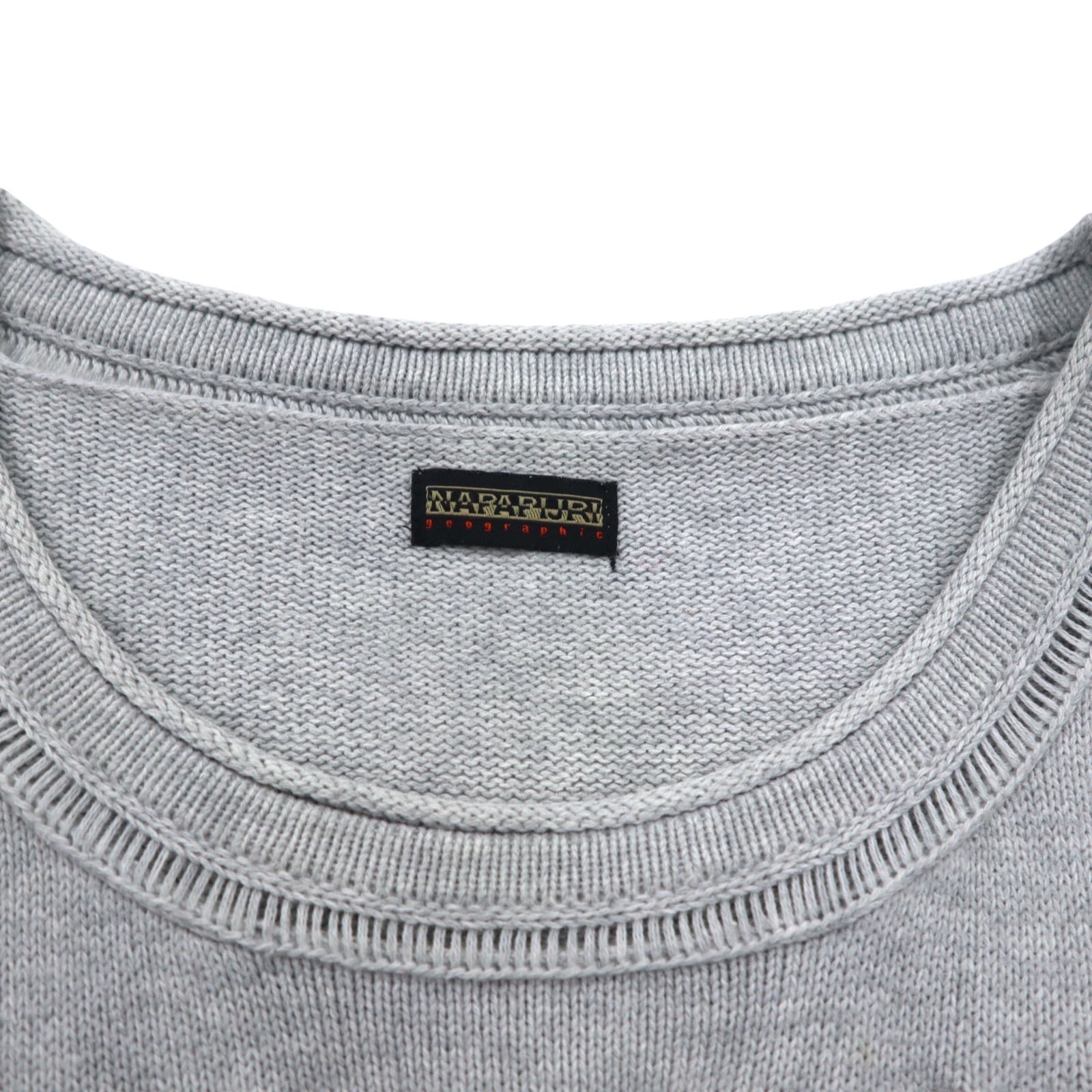NAPAPIJRI Maglione in cotone lavorato a maglia M Grigio Toppa S13-DELEVEN S1358E