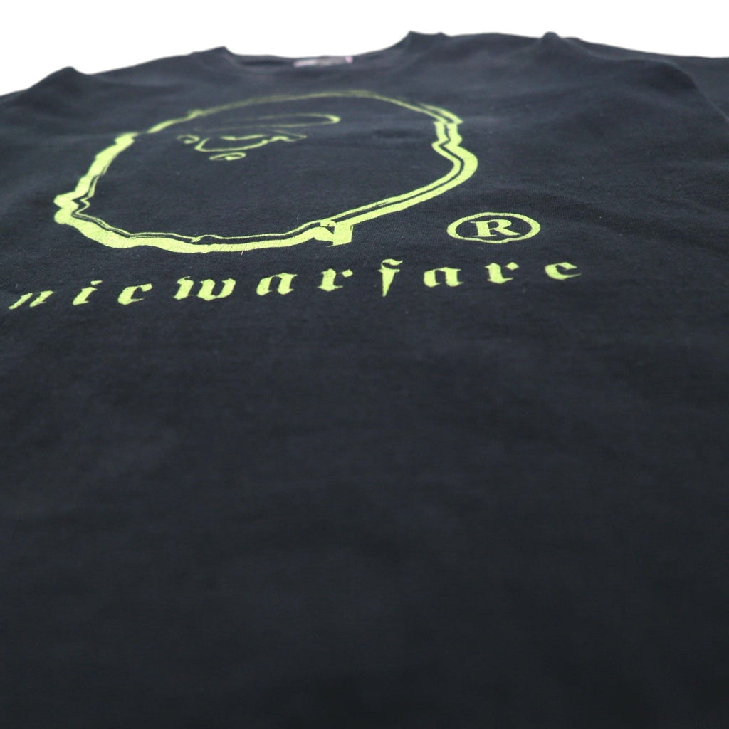 A Bathing Ape T-shirt con stampa logo, taglia XS, colore nero, cotone, stampa su entrambi i lati, made in Japan