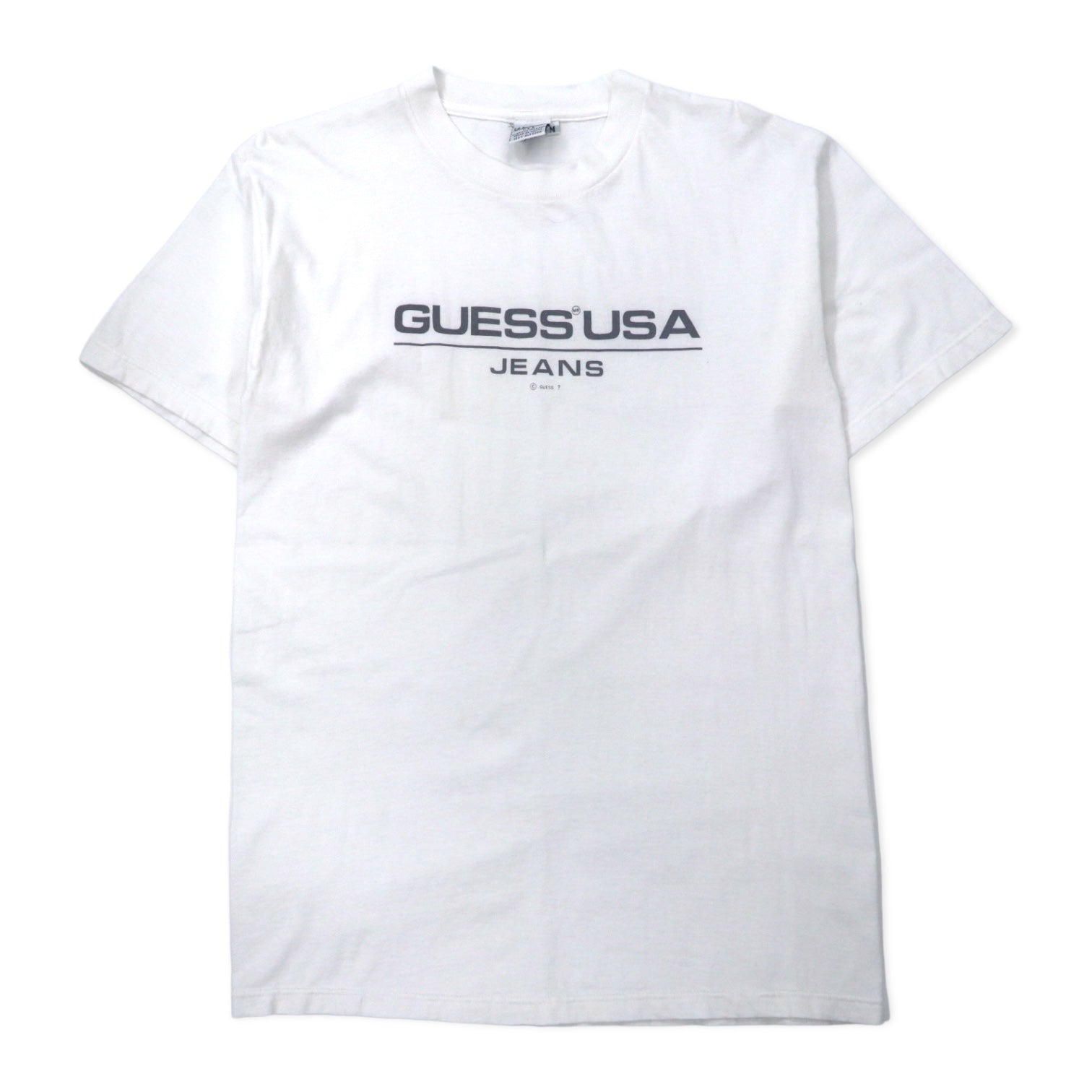 GUESS U.S.A. T-shirt anni '90 con stampa logo, taglia M, colore bianco, cotone, made in Messico