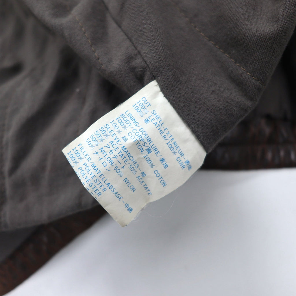 Marc Buchanan Pelle Pelle Pelle Pelle giacca in pelle con collo a scialle, taglia L, marrone, in pelle con colletto in pelliccia sintetica ed epaulette.