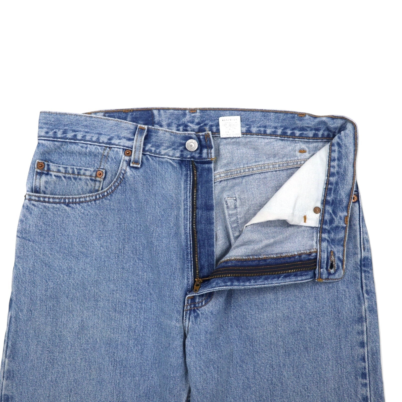 Levi's Made in USA anni '00 505 Jeans lavaggio ghiaccio 34 Blu Cotone Chiusura con cerniera REGULAR FIT GAMBA DRITTA 505-4834