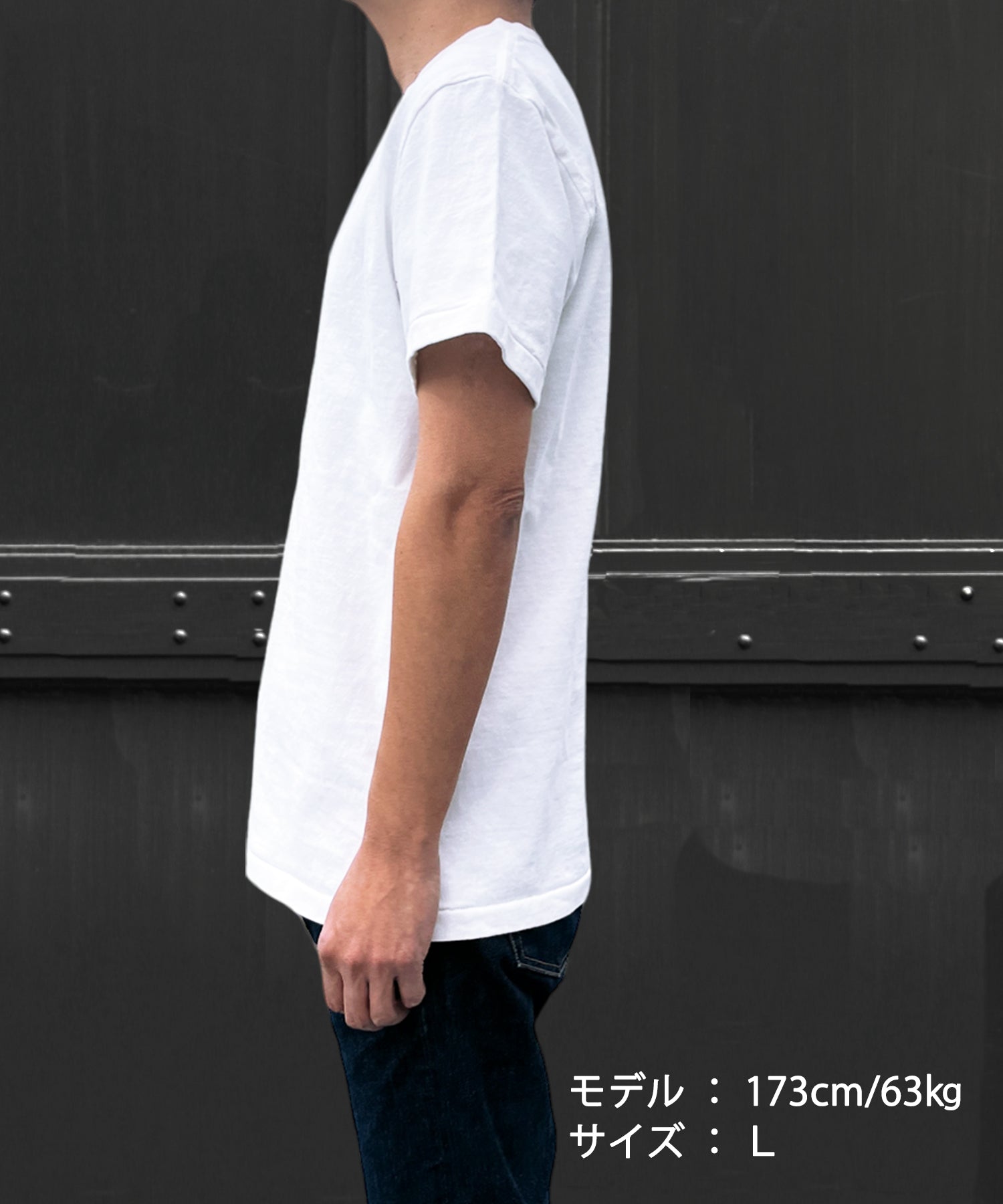 T-SHIRT A MANICA CORTA IN JERSEY DI COTONE INDIGO／INDIGO