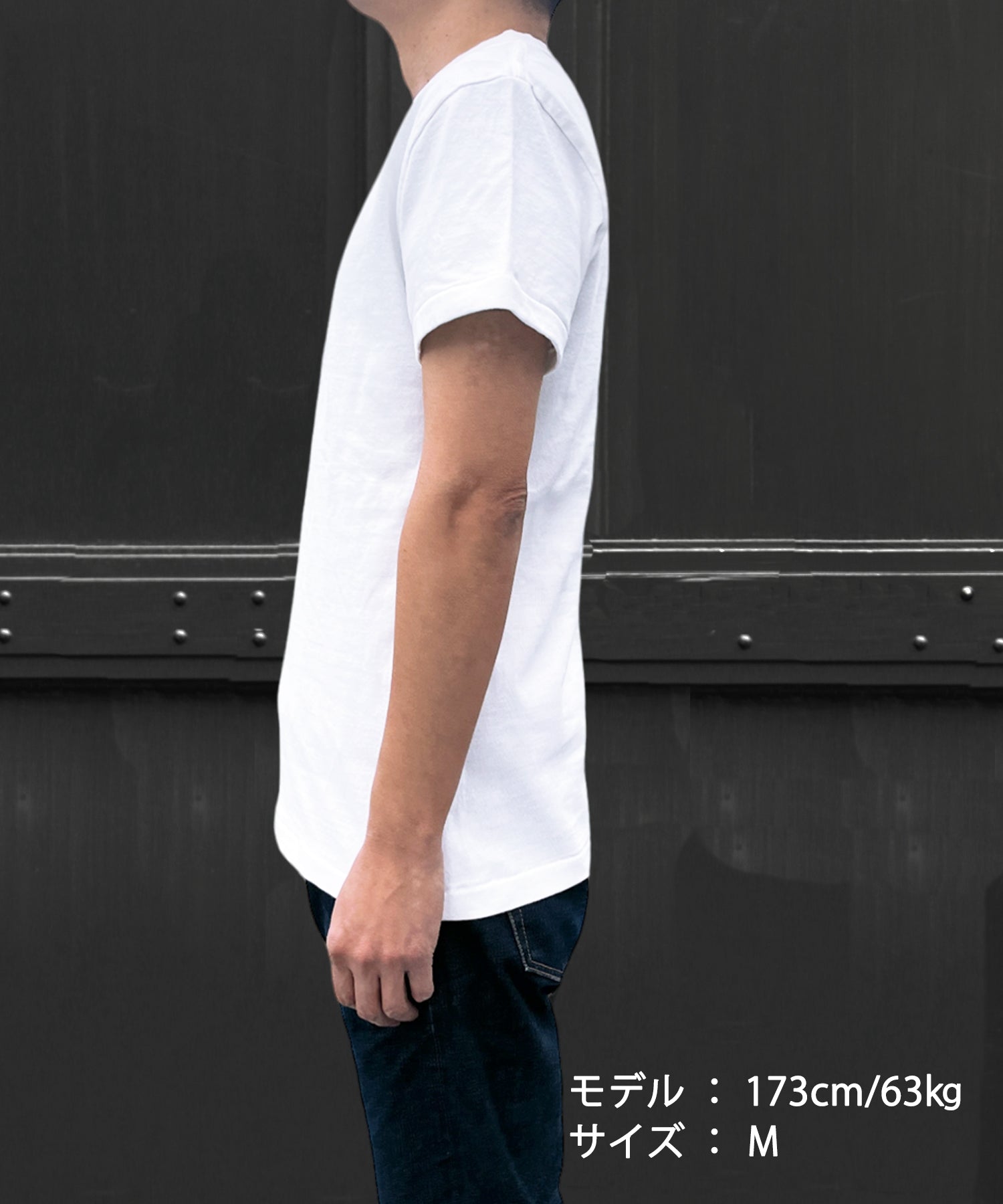 T-SHIRT A MANICA CORTA IN JERSEY DI COTONE INDIGO／INDIGO