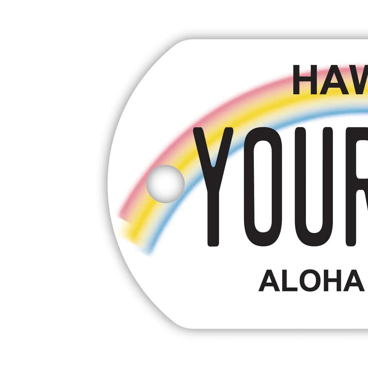 [Medaglietta identificativa per cani] Arcobaleno hawaiano/Portachiavi personalizzato a forma di targa americana
