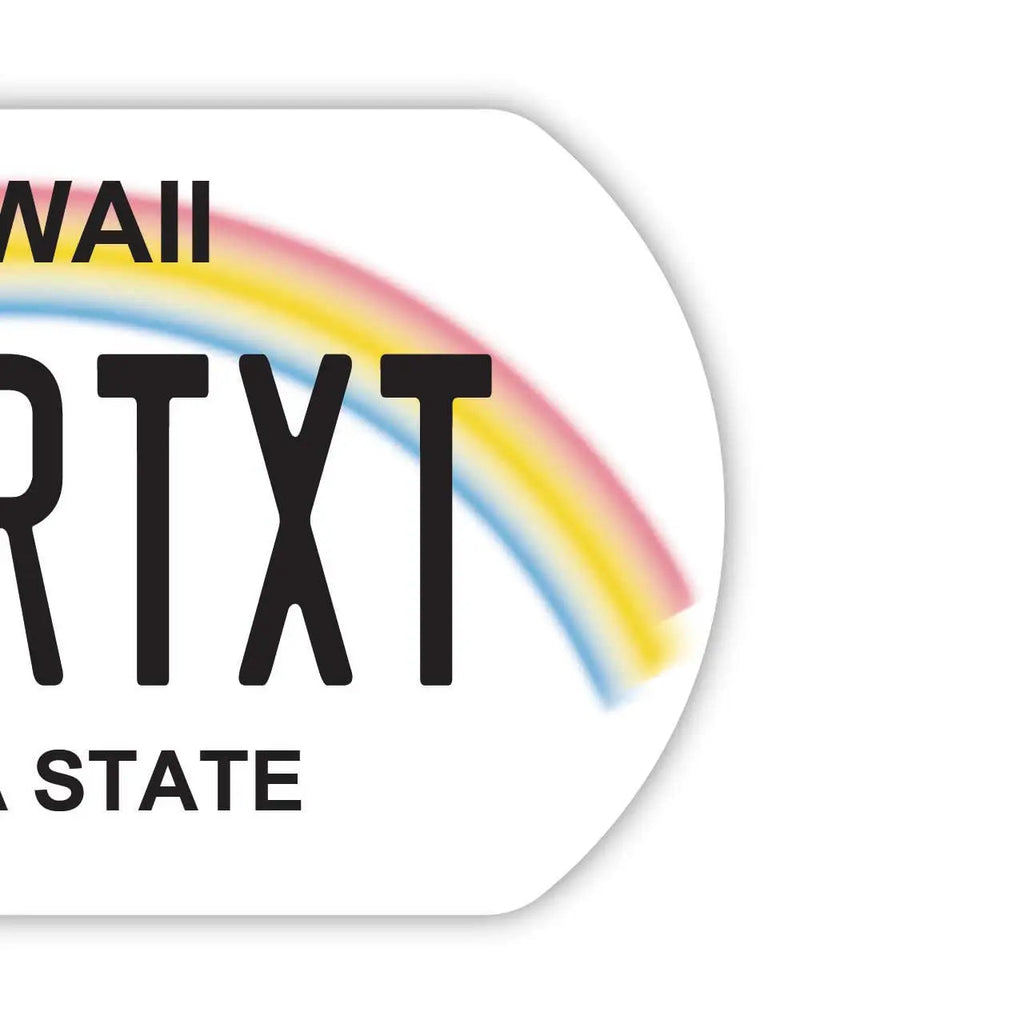 [Medaglietta identificativa per cani] Arcobaleno hawaiano/Portachiavi personalizzato a forma di targa americana
