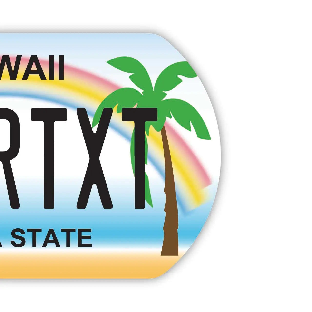 【Medaglietta identificativa per cani/Dog tag】Hawaiana con palma/Portachiavi personalizzato a forma di targa americana con nome