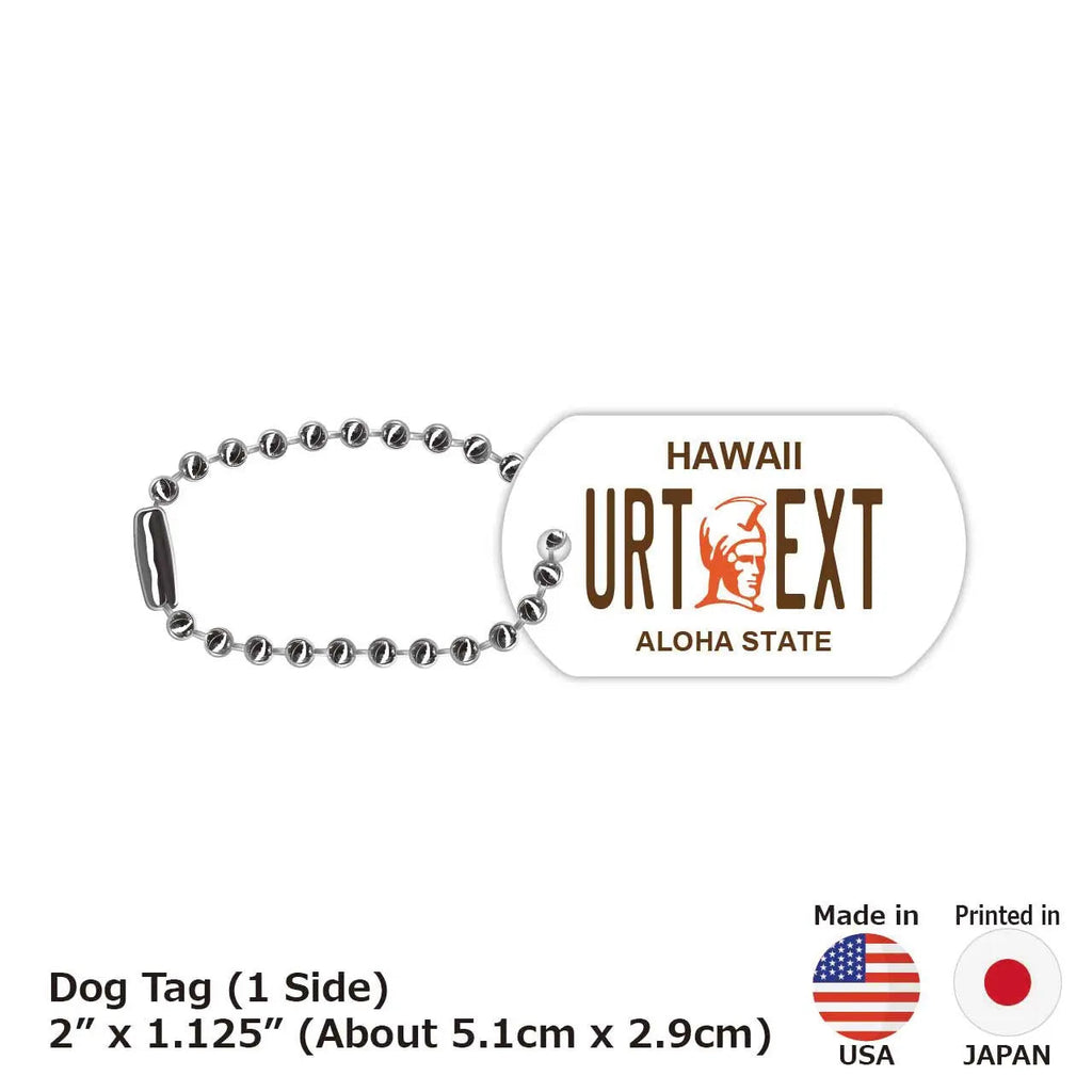 【Medaglietta identificativa per cani/Dog tag】Hawaiana con Re Kamehameha/Portachiavi personalizzato a forma di targa americana