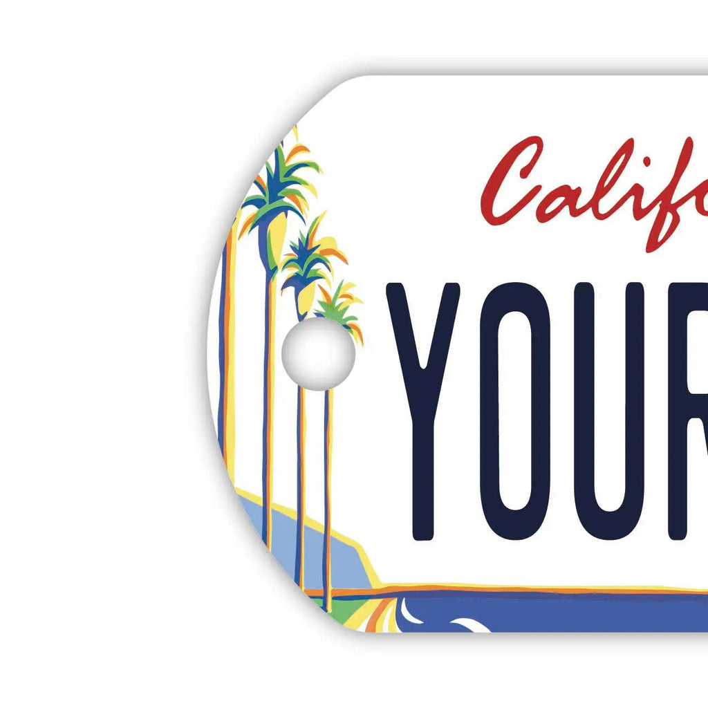 [Medaglietta identificativa per cani] California Palma/Targhetta personalizzata a forma di targa americana