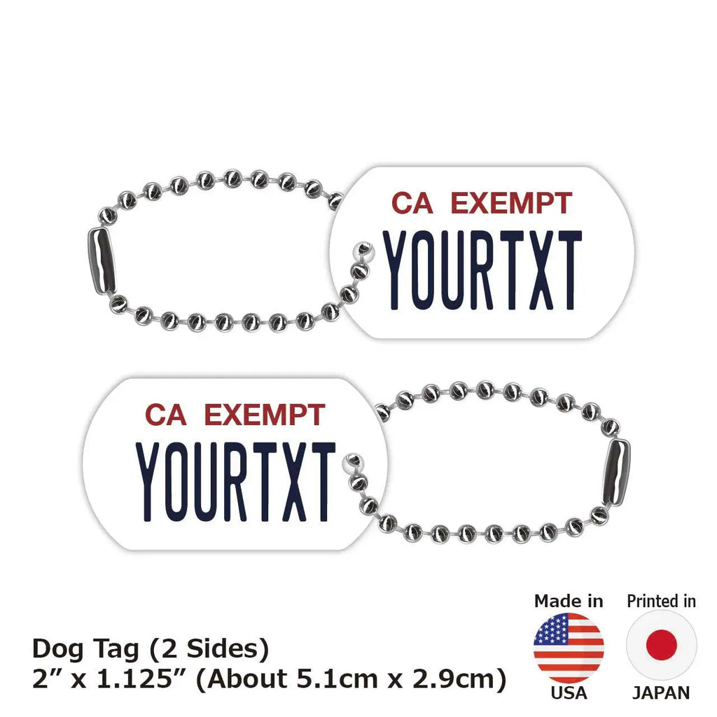 【Medaglietta identificativa per cani】California (Veicolo Ufficiale)/Portachiavi personalizzabile a forma di targa americana