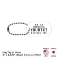 【Medaglietta identificativa per cani/Dog Tag】Etichetta bicicletta hawaiana - Bianco / Portachiavi personalizzato a forma di targa americana