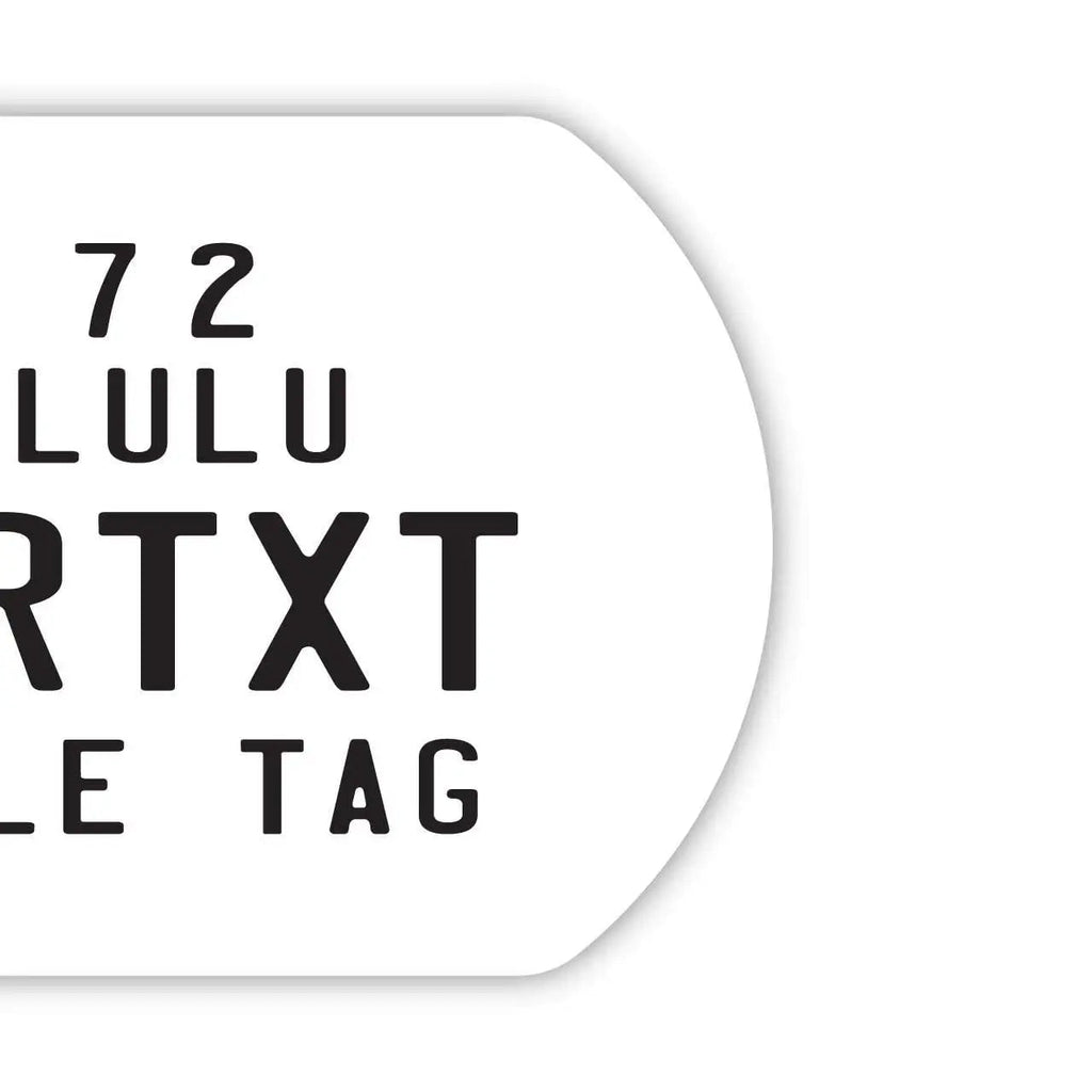 【Medaglietta identificativa per cani/Dog Tag】Etichetta bicicletta hawaiana - Bianco / Portachiavi personalizzato a forma di targa americana