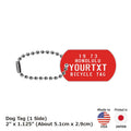 [Medaglietta identificativa per cani/Dog tag] Etichetta per bicicletta hawaiana - Rossa/Portachiavi personalizzato a forma di targa americana