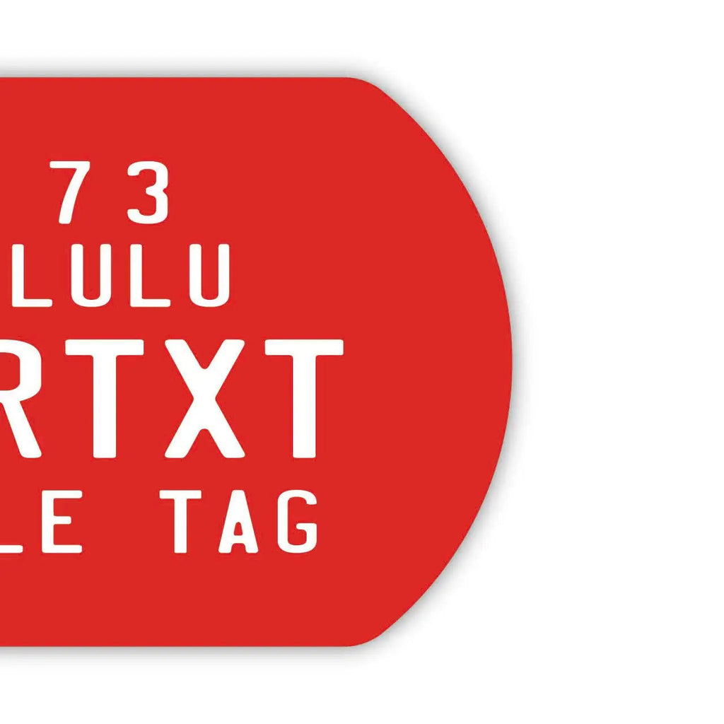 [Medaglietta identificativa per cani/Dog tag] Etichetta per bicicletta hawaiana - Rossa/Portachiavi personalizzato a forma di targa americana