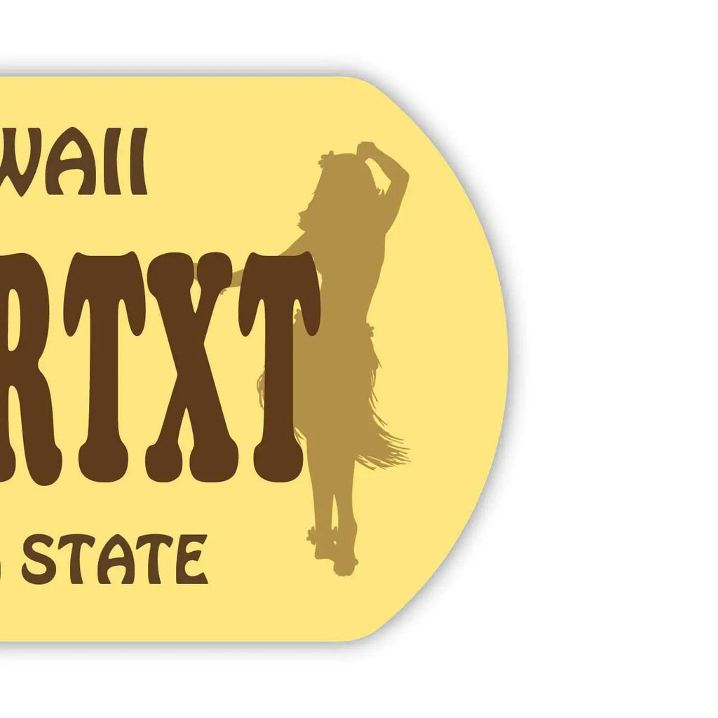 [Medaglietta identificativa per cani] Hula Girl delle Hawaii/Portachiavi personalizzato a forma di targa americana con nome