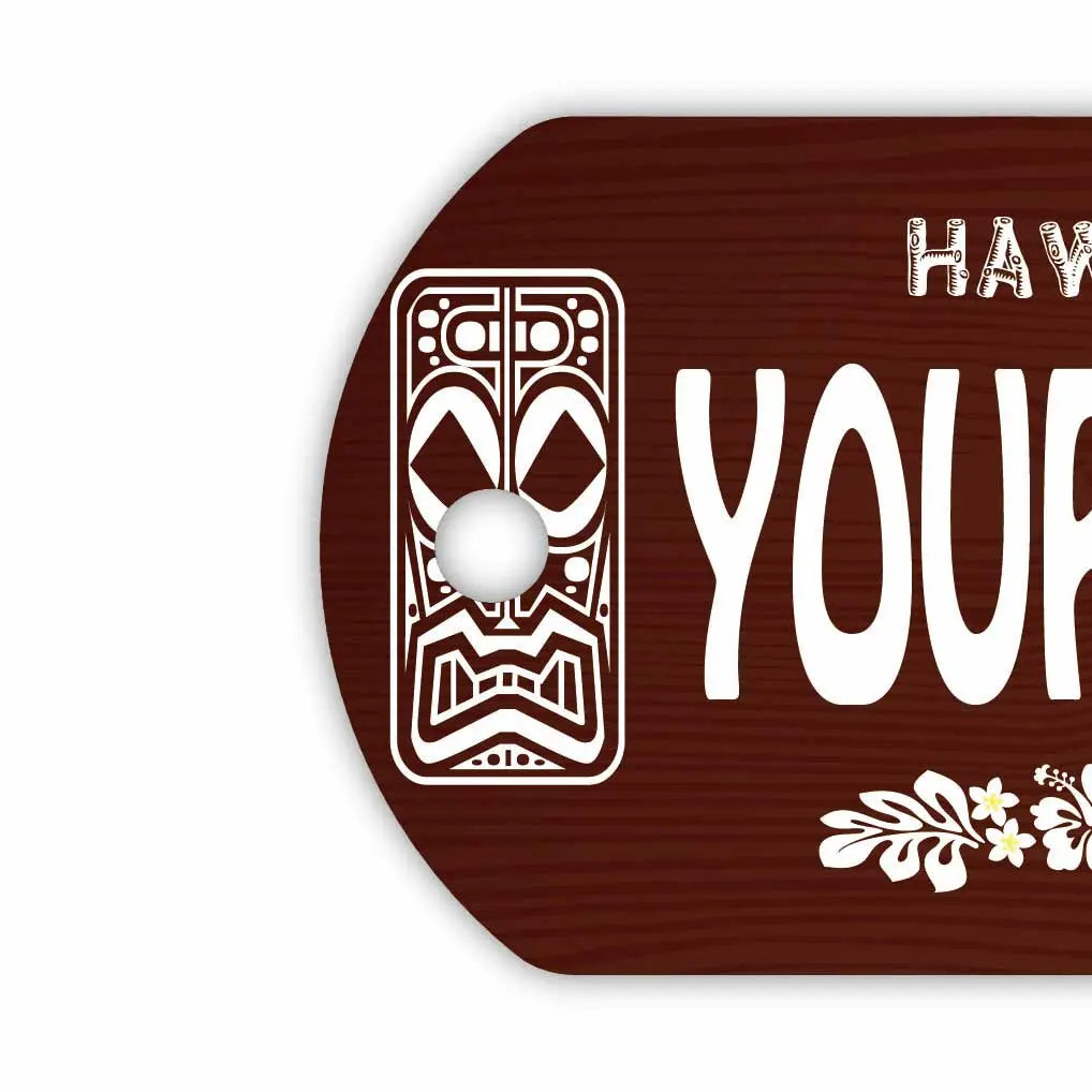【Medaglietta identificativa per cani/dog tag】Legno Hawaiano Tiki/Targa americana personalizzata a forma di portachiavi con nome
