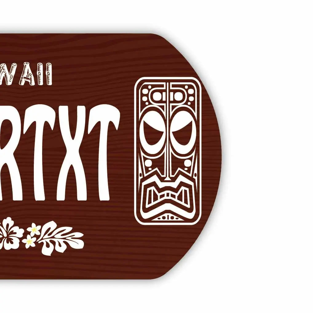 【Medaglietta identificativa per cani/dog tag】Legno Hawaiano Tiki/Targa americana personalizzata a forma di portachiavi con nome