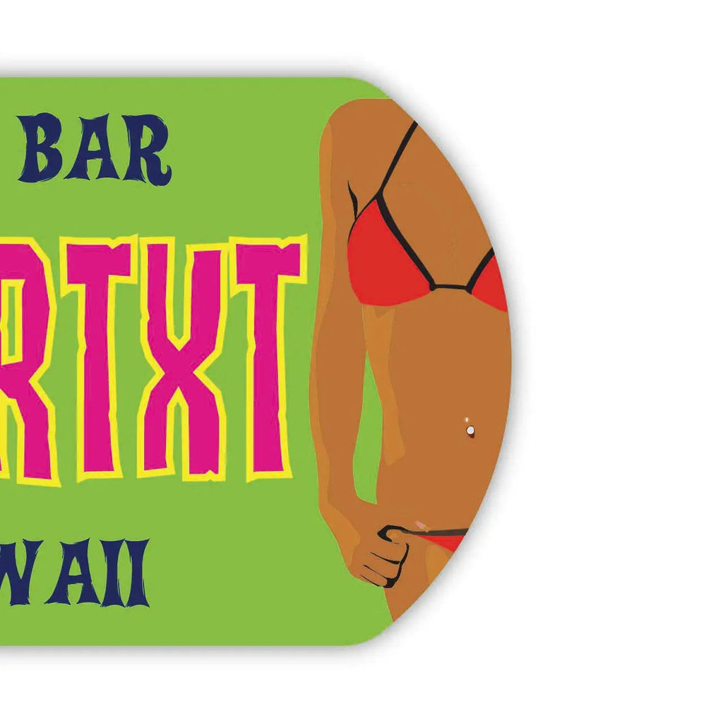 **Medaglietta identificativa/Targhetta per cani** - Bar hawaiano Tiki/Portachiavi personalizzato a forma di targa americana