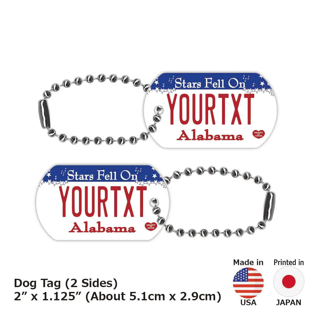 【Medaglietta identificativa per cani - Targhetta identificativa】Alabama/Portachiavi personalizzato a forma di targa americana