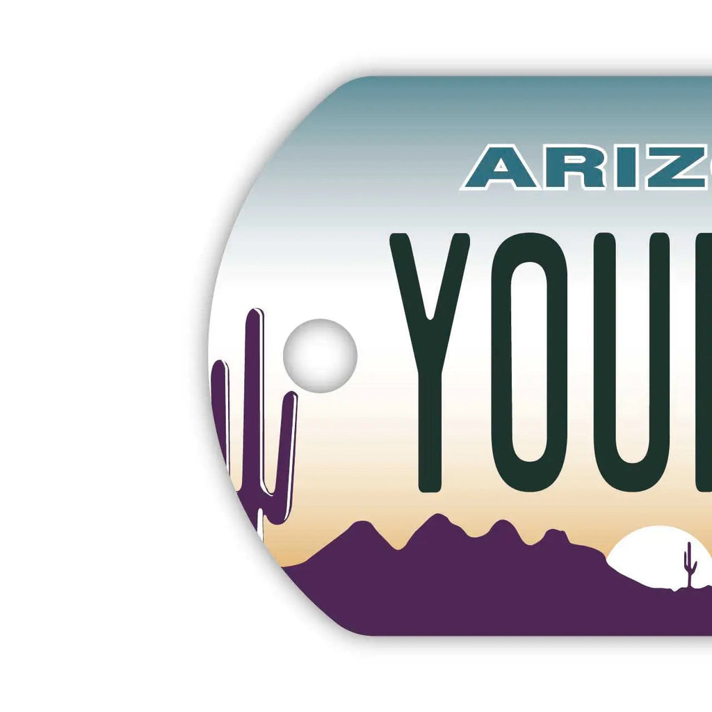 【Medaglietta identificativa per cani/Dog Tag】Arizona/Portachiavi personalizzato a forma di targa automobilistica americana