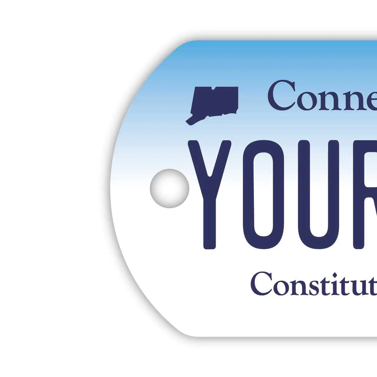 [Medaglietta identificativa per cani/Dog tag] Connecticut/Portachiavi personalizzato a forma di targa americana