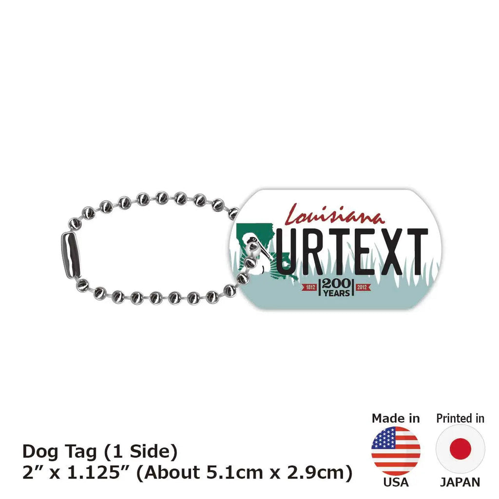 【Medaglietta identificativa per cani/Dog Tag】Louisiana/Portachiavi personalizzabile a forma di targa americana originale