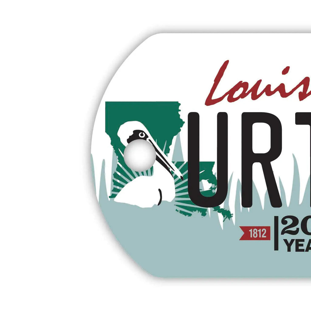 【Medaglietta identificativa per cani/Dog Tag】Louisiana/Portachiavi personalizzabile a forma di targa americana originale