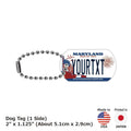 [Medaglietta identificativa per cani/Dog tag] Maryland/Portachiavi personalizzato a forma di targa automobilistica americana
