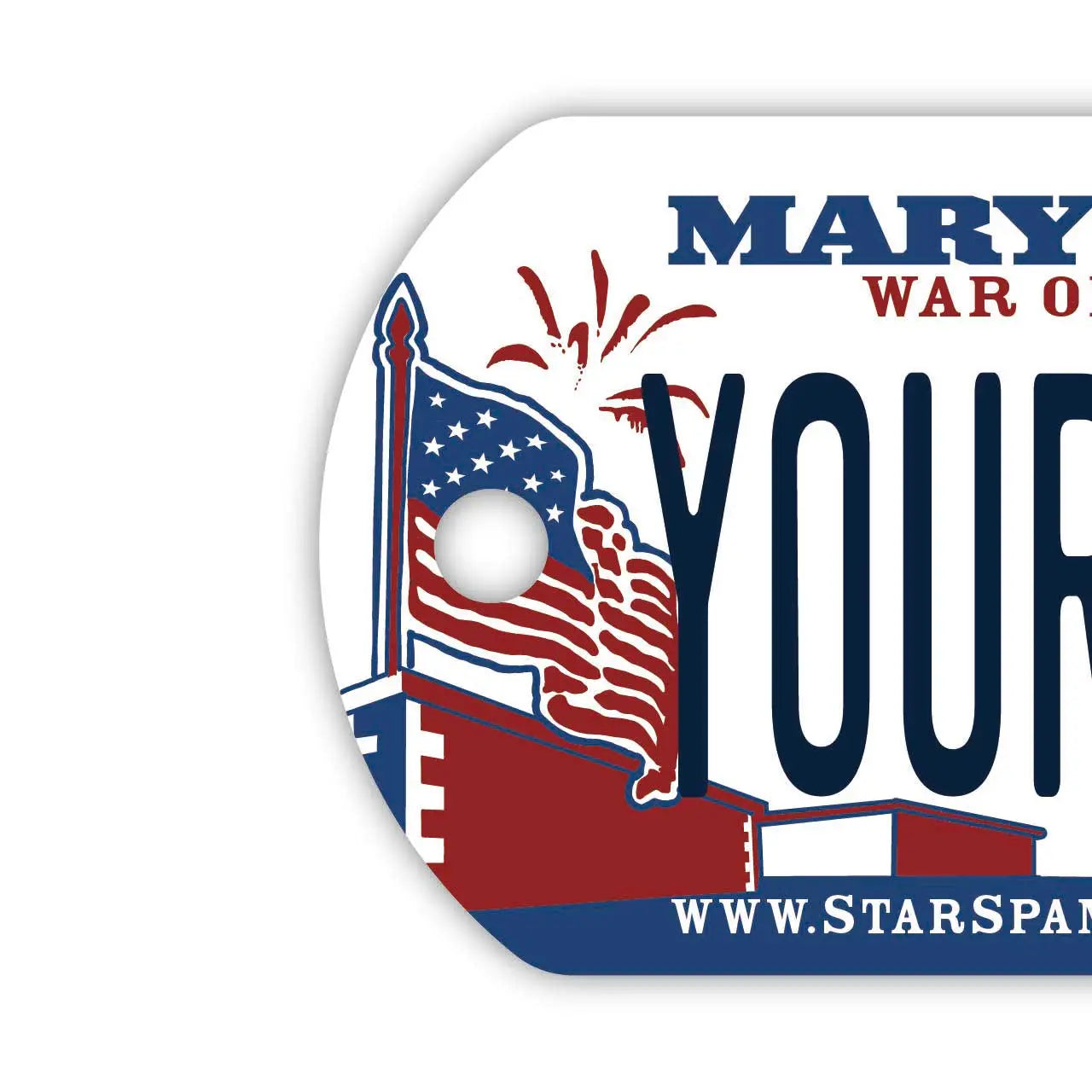 [Medaglietta identificativa per cani/Dog tag] Maryland/Portachiavi personalizzato a forma di targa automobilistica americana
